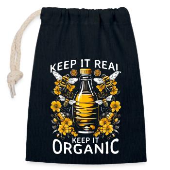 Imkerei Honigbiene Bio-Imker - Verschließbarer Geschenkbeutel aus Baumwolle (14x20cm) - Navy - Vorne