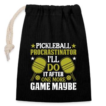 Pickleball Procrastinator - I Do It Afterwards - Closable cotton gift bag (14x20cm) - black - Front