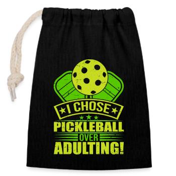 I Chose Pimple Ball Over Adulting - Closable cotton gift bag (14x20cm) - black - Front