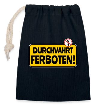 "Durchfahrt verboten" Schild - Verschließbarer Geschenkbeutel aus Baumwolle (14x20cm) - Navy - Vorne