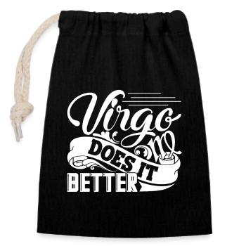 Virgo Virgo Does It Better Horoscope - Closable cotton gift bag (14x20cm) - black - Front