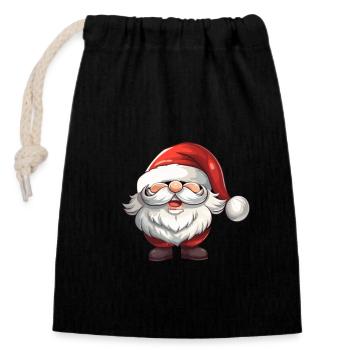 Tenue de Noël Joyeux Noël Joyeux Noël - Sac cadeau en coton avec cordon (14 x 20 cm) - noir - Devant
