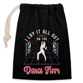 Mouvements de danse : je mets tout sur le breakdance - Sac cadeau en coton avec cordon (14 x 20 cm) - noir - Devant