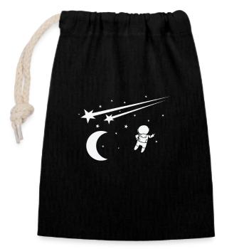Shooting Stars in Space Astronomy - Closable cotton gift bag (14x20cm) - black - Front
