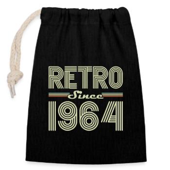 Rétro Depuis 1964 Vintage Cadeau d Anniversaire - Sac cadeau en coton avec cordon (14 x 20 cm) - noir - Devant