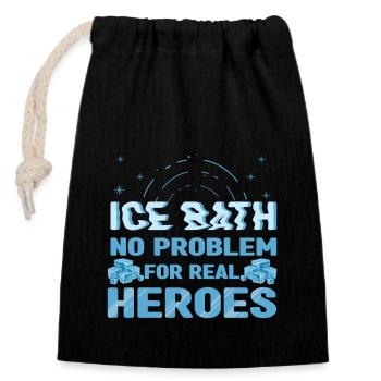 Ice Swimming No Problem Real Heroes Ice Bather - Verschließbarer Geschenkbeutel aus Baumwolle (14x20cm) - Schwarz - Vorne