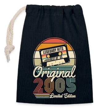 Legendary 18th Birthday 2005 - Closable cotton gift bag (14x20cm) - navy - Front