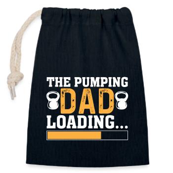 The pumping father loading... - Closable cotton gift bag (14x20cm) - navy - Front