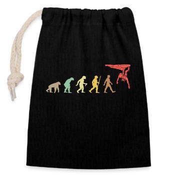 Climbing Retro Rock Climbing Evolution Climber - Sac cadeau en coton avec cordon (14 x 20 cm) - noir - Devant