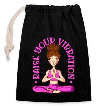 Yoga Mindfulness Practic Meditation Manifestation - Verschließbarer Geschenkbeutel aus Baumwolle (14x20cm) - Schwarz - Vorne