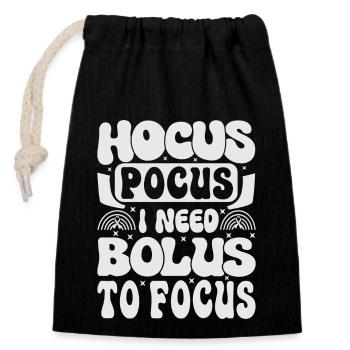 Hocus Pokus I Need Insulin To Focus - Diabetes - Verschließbarer Geschenkbeutel aus Baumwolle (14x20cm) - Schwarz - Vorne