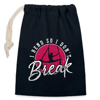 Acrobate : Je me penche pour ne pas casser les sports aériens - Sac cadeau en coton avec cordon (14 x 20 cm) - bleu marine - Devant