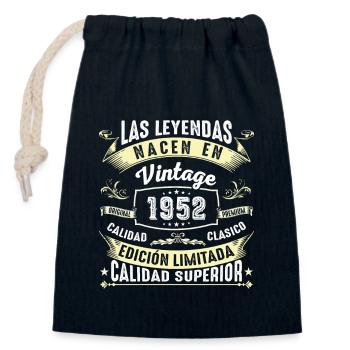 Vintage Birthday 1952 - Closable cotton gift bag (14x20cm) - navy - Front