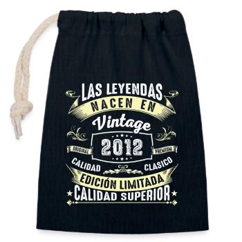 Vintage Birthday Party 2012 - Closable cotton gift bag (14x20cm) - navy - Front