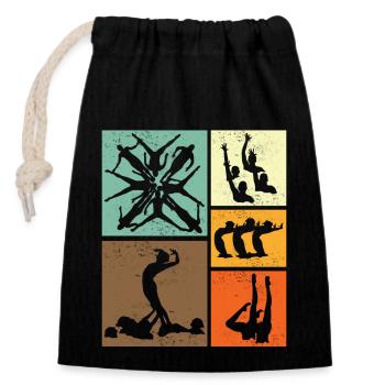 Synchronschwimmen Retro-Vintage-Schwimmer - Verschließbarer Geschenkbeutel aus Baumwolle (14x20cm) - Schwarz - Vorne