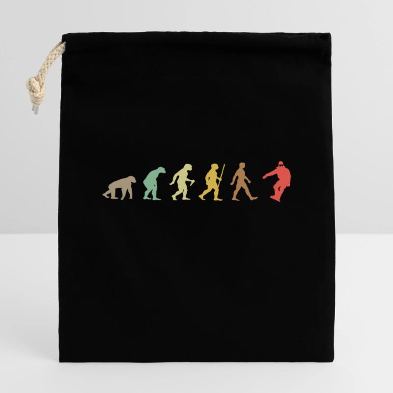 Snowboarden Retro Snowboard Evolution Snowboarder Verschließbarer Geschenkbeutel aus Baumwolle (14x20cm)