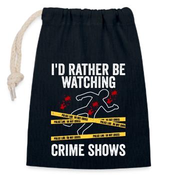 I'd Rather Be Watching Crime Shows Serial Killer M - Verschließbarer Geschenkbeutel aus Baumwolle (14x20cm) - Navy - Vorne