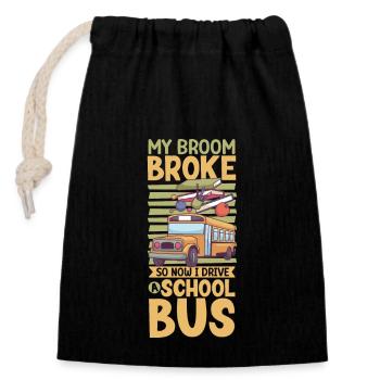 Funny School Bus Driver Appreciation anniversary - Verschließbarer Geschenkbeutel aus Baumwolle (14x20cm) - Schwarz - Vorne