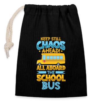 Funny School Bus Driver Appreciation anniversary - Verschließbarer Geschenkbeutel aus Baumwolle (14x20cm) - Schwarz - Vorne