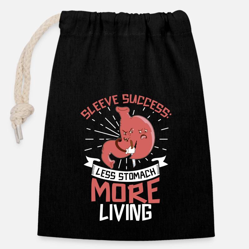 Gastric sleeve, gastric sleeve, gastrectomy, gastrectomy - Closable cotton gift bag (14x20cm) - black