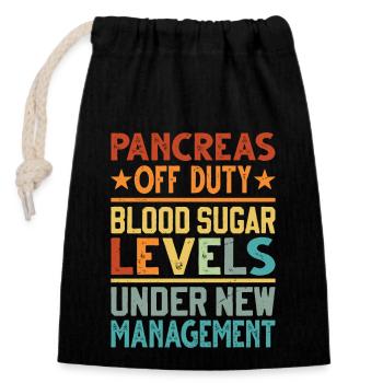 Pancreas Off Duty - Closable cotton gift bag (14x20cm) - black - Front