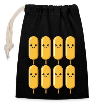 Corn dog food - Closable cotton gift bag (14x20cm) - black - Front