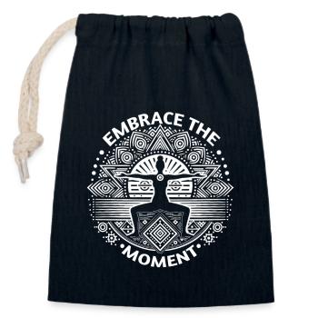 Yoga Zitat Meditation - Verschließbarer Geschenkbeutel aus Baumwolle (14x20cm) - Navy - Vorne