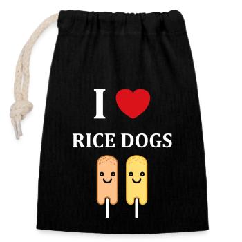 Corn dog food - Closable cotton gift bag (14x20cm) - black - Front