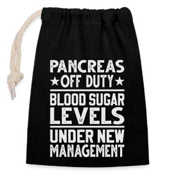 Pancreas Off Duty - Closable cotton gift bag (14x20cm) - black - Front