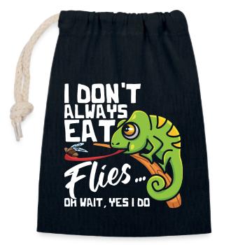 Ich Esse Nicht Immer Fliegen, Chamäleon-T-Shirt - Verschließbarer Geschenkbeutel aus Baumwolle (14x20cm) - Navy - Vorne