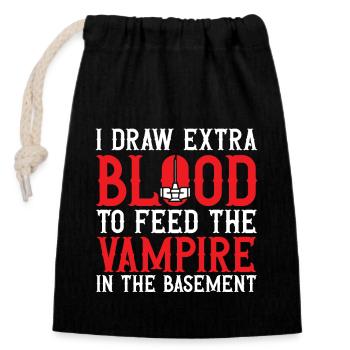 Phlebotomy Blood Draw Blood Nurse - Closable cotton gift bag (14x20cm) - black - Front