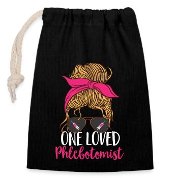 Phlebotomy Blood Draw Blood Nurse - Closable cotton gift bag (14x20cm) - black - Front