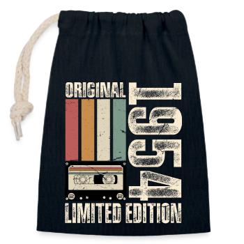70th Birthday 1954 Vintage Retro Vinatge - Closable cotton gift bag (14x20cm) - navy - Front