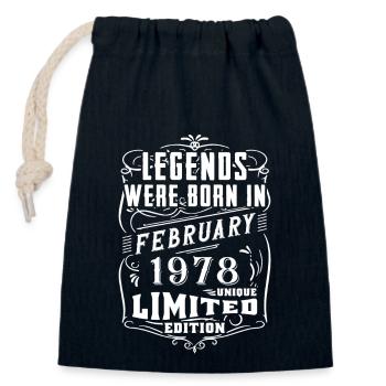 Birthday February 1978 Year Limited Edition - Closable cotton gift bag (14x20cm) - navy - Front