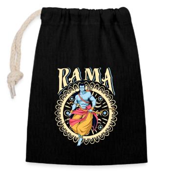 Hindu God - Rama - Closable cotton gift bag (14x20cm) - black - Front