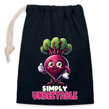 Beetroot Beets Vegan Simply Unbeetable Veggie - Closable cotton gift bag (14x20cm) - navy - Front