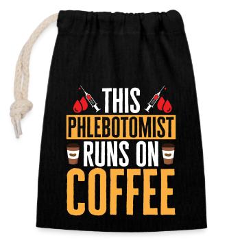Phlebotomy Blood Draw Blood Nurse - Closable cotton gift bag (14x20cm) - black - Front