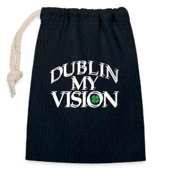 Dublin My Vision Irish Roots Ireland Pride - Closable cotton gift bag (14x20cm) - navy - Front