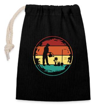 Gardener, Farmer, Landscaper, Plants - Closable cotton gift bag (14x20cm) - black - Front