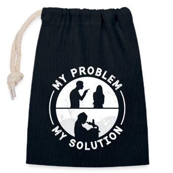 Lab Technician My Problem My Pictogram Mom Dad - Verschließbarer Geschenkbeutel aus Baumwolle (14x20cm) - Navy - Vorne