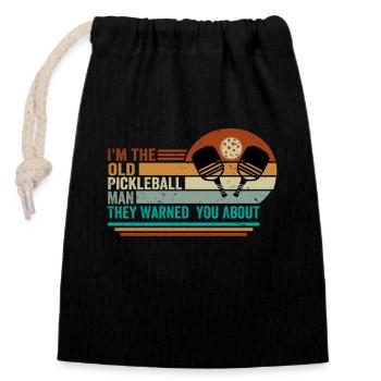I'm The Old Pickleball Man They Warned You About - Verschließbarer Geschenkbeutel aus Baumwolle (14x20cm) - Schwarz - Vorne