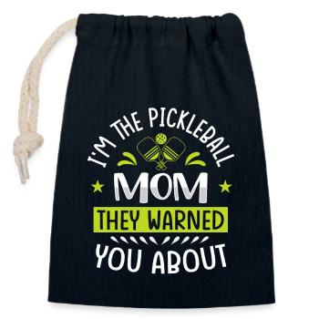 I'm The Pickleball Mom They Warned You About - Verschließbarer Geschenkbeutel aus Baumwolle (14x20cm) - Navy - Vorne