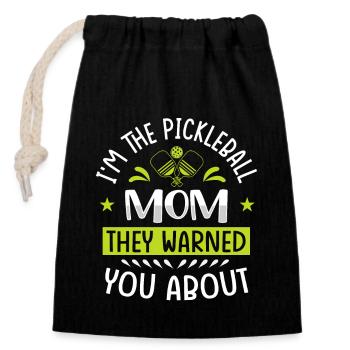 Je suis la maman de pickleball contre laquelle ils vous ont mis en garde - Sac cadeau en coton avec cordon (14 x 20 cm) - noir - Devant