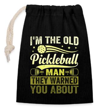 I'm The Old Pickleball Man They Warned You About - Closable cotton gift bag (14x20cm) - black - Front