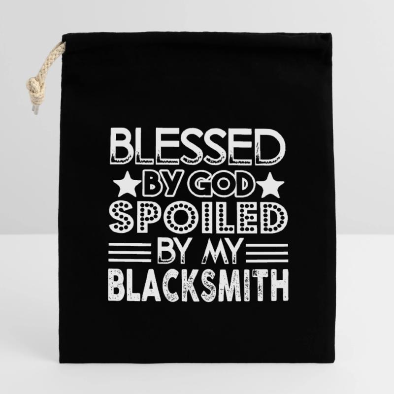 Blacksmith Spoiled By My Blacksmith Closable cotton gift bag (14x20cm)