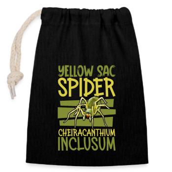 Real Thornfinger Spider - Closable cotton gift bag (14x20cm) - black - Front