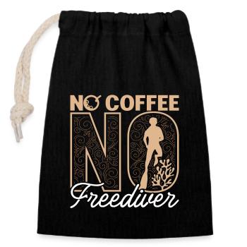Freediving No Coffee No Deep Diving Coffee Lover - Verschließbarer Geschenkbeutel aus Baumwolle (14x20cm) - Schwarz - Vorne