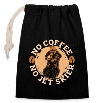 Jet Skier Pas de café Pas de Jet Skier Amateur de café - Sac cadeau en coton avec cordon (14 x 20 cm) - noir - Devant