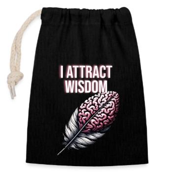 Yoga, Pleine conscience, Pratique, Méditation, Manifestation - Sac cadeau en coton avec cordon (14 x 20 cm) - noir - Devant