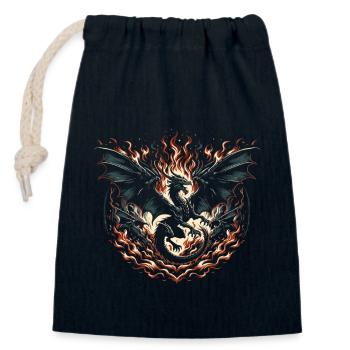 Feuerdrache des Dunklen Sturms - Verschließbarer Geschenkbeutel aus Baumwolle (14x20cm) - Navy - Vorne